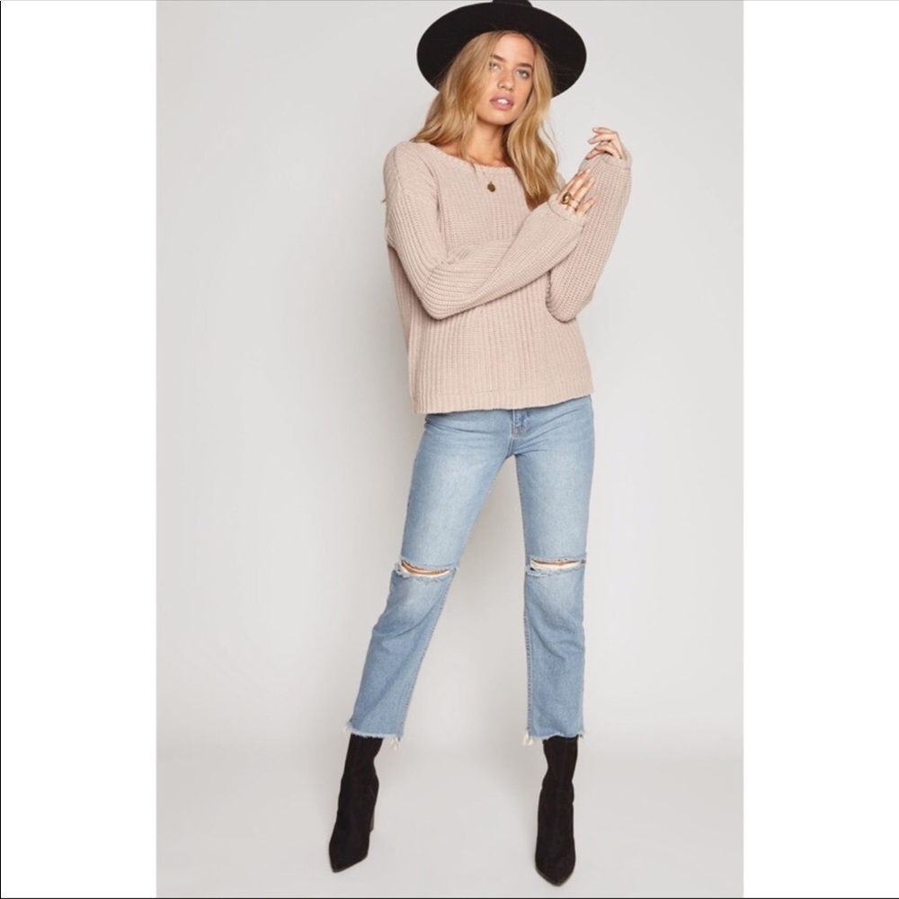 Amuse Society Braxton Sweater Medium Neutral Beige
